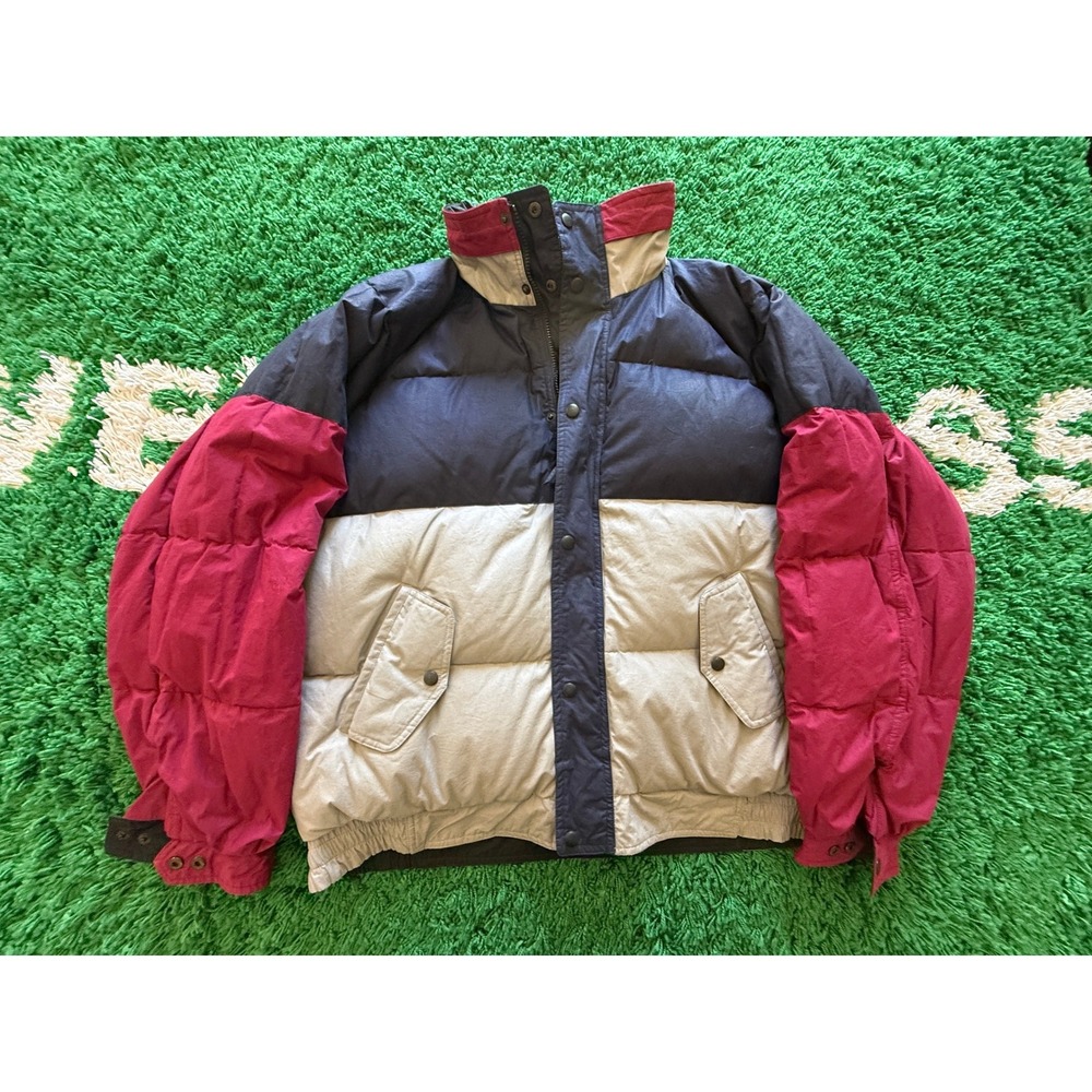 Gant Reversible Puffer Jacket Mens XXL Navy Burgundy Colorblock Excellent Coat